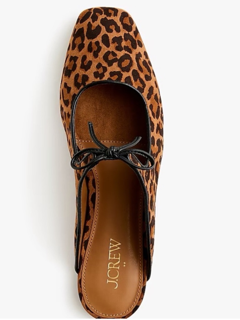 J. Crew Factory Leopard Print Slip-On Mules with Black Trim - Picture 2 of 4